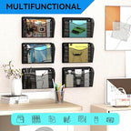GDINDINFAN 6 Single Pocket Wall File Holder, Mesh Hanging File Folder Paper - Image 6