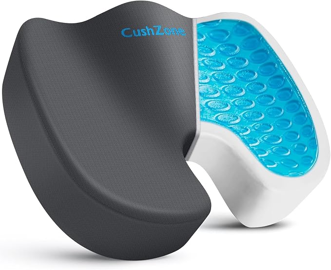 Office Chair Seat Cushion, Cooling Gel Enhanced Memory Foam Cushion by CushZone