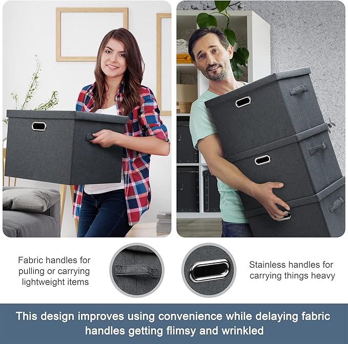 Graciadeco Medium 15" 21 Quart Collapsible Stackable Storage Bins - Image 5