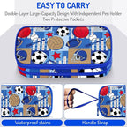 Fitvc Large Pencil Case for Boys, Sports Boys Pencil Pouch for Kids Teens School - Image 3