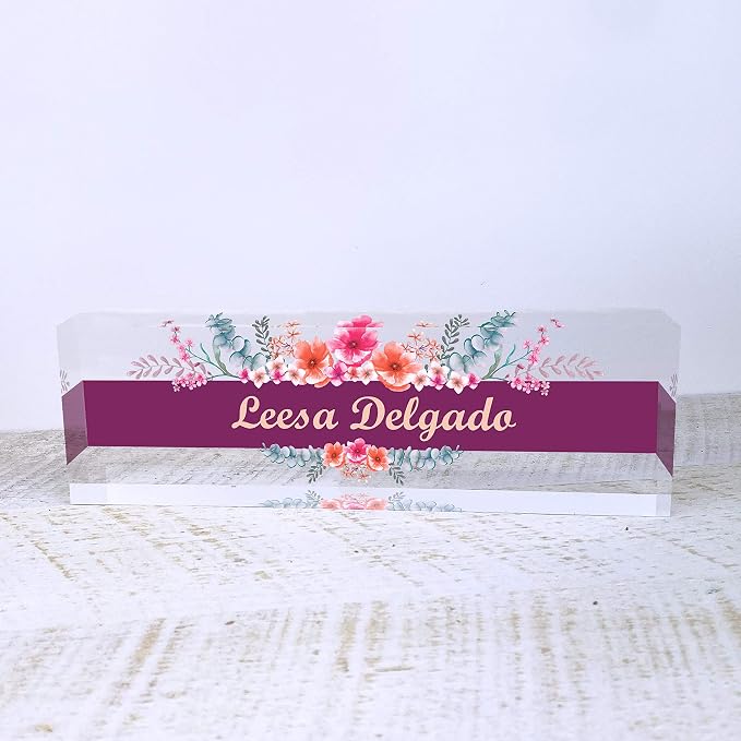 Artblox Personalized Office Desk Name Plate and Business Card Holder | Clear - Image 7