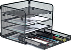 SETTFRFE 4 Tier Mesh Paper Letter Tray, Desk File Organizer by SETTFRFE