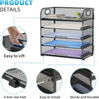 Marbrasse 5 Tier Paper Organizer Letter Tray, Mesh Desk File Organizer - Image 5