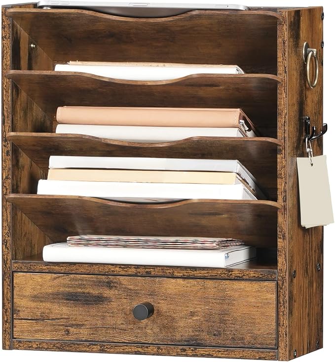 HOOBRO Wall File Organizer, Mail Organizer Wall Mounted, Wooden Literature - Image 9