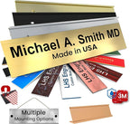 Engraved Name Plates for Doors, and Plaques Personalized Brushed Brass Plastic by LHS+My+Business