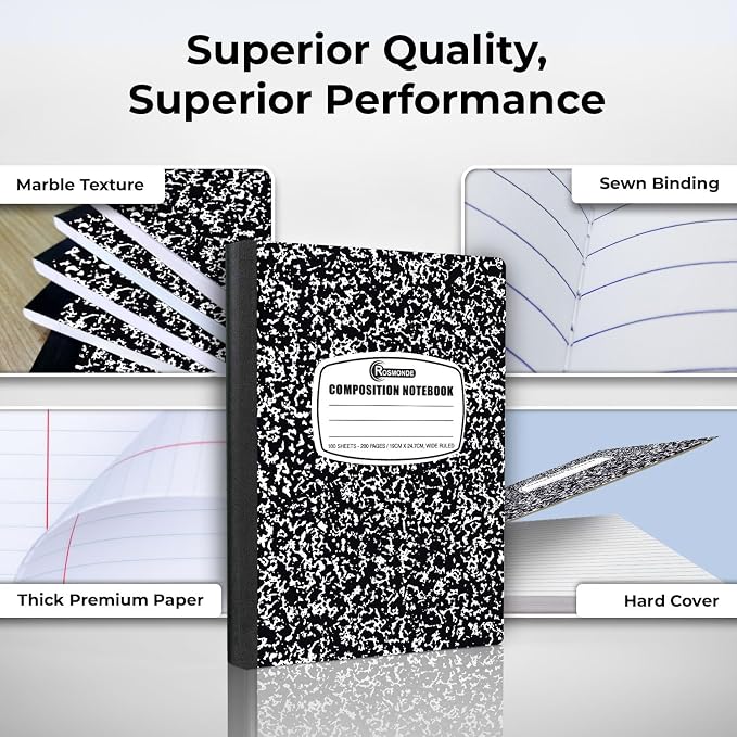 Rosmonde 5000 Pack Composition Notebooks Bulk, Wide Ruled, Jumbo Pallet of - Image 2