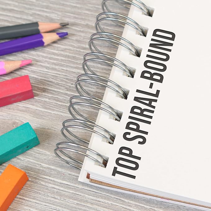 U.S. Art Supply 5.5"x8.5" Top Spiral Bound Sketch Book, 2 Pack, 100 Sheets Each - Image 4