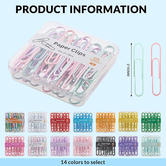 NEEWAY Colorful Large Paper Clips, 2 Inch Jumbo Paper Clips, 3 Pack of 50 - Image 2