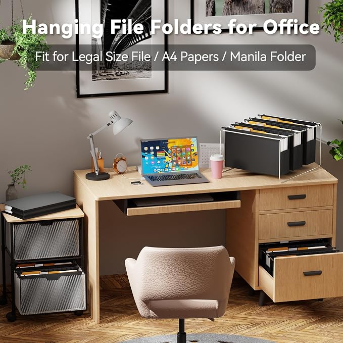 Ansook Hanging File Folders Legal Size, Heavy Duty 3" Expansion File Folder - Image 7