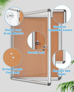 Mifuro 2 Pack 26"x20" Enclosed Bulletin Board, Lockable Weather-Resistant - Image 3