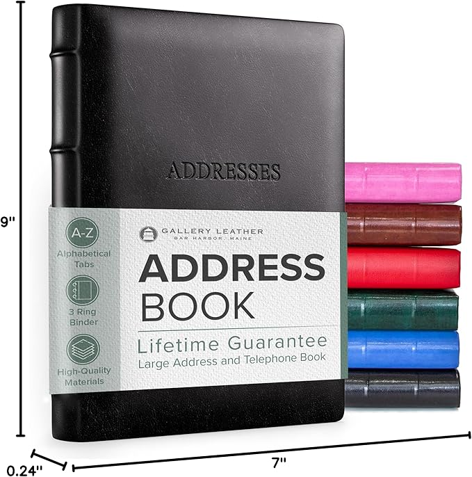 Gallery Leather Large Address Book - Image 9
