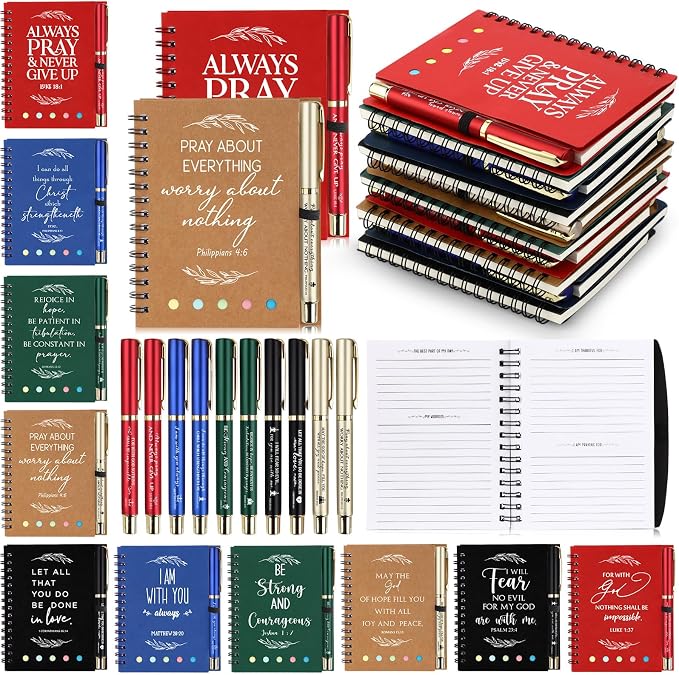 Spakon 50 Set Valentine's Day Christian Gifts Bulk Church Sticky Note Spiral by Aranorun