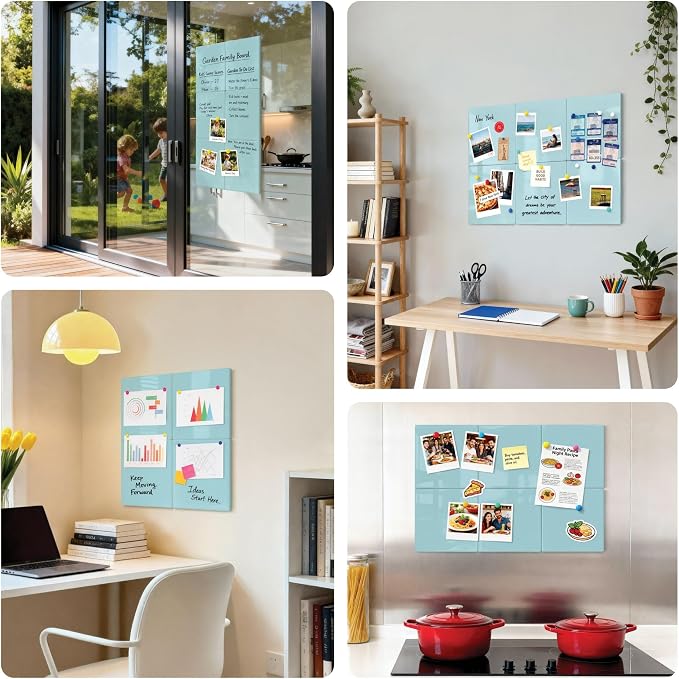 Comix Magnetic Dry Erase Board, 6 Pack, 11.8 x 11.8 Inches, Modular Whiteboard - Image 6