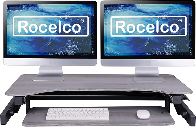 Rocelco 37.5" Height Adjustable Standing Desk Converter - Image 5
