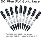 Shuttle Art Permanent Markers, 50 Pack Black Permanent Marker set, Fine Point - Image 2