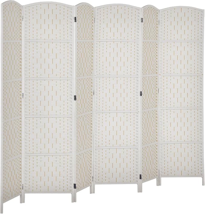HOMCOM Room Divider, 6 Panel Folding Privacy Screen, 6FT Tall Portable Wicker by HOMCOM