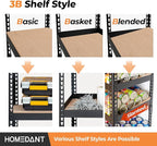 HOMEDANT 28" W 5 Tier Heavy Duty Garage Shelving Adjustable Metal Rack Storage - Image 5