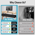 Desk Cable Management Tray, Fabric Cable Organizer, No Drill Large Clamp/Screw - Image 3