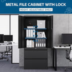PEUKC 2-Drawer Metal File Cabinet, Lateral Vertical Filing Cabinets - Image 7