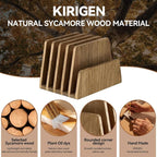 KIRIGEN Wooden Desk Mail Organizer 5 Slots File Paper Holder Desktop Wood - Image 7