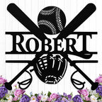 Personalized Baseball Metal Sign Custom Name Sign Baseball Player Gift Boys by HengMeiZiK