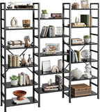 SUPERJARE Triple 6 Tier Bookshelf, Bookcase - Image 9
