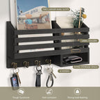 FifthQuarter Key Holder for Wall: Easy Mounted Key Rack and Mail Organizer - Image 6