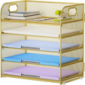 Marbrasse Paper Organizer Letter Tray, 5 Tier Mesh File Organizer by Marbrasse