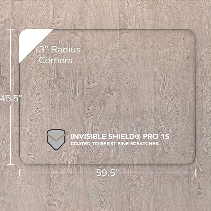 Vitrazza Glass Chair Mat 46” x 60” Superior ¼ Thick, Luminoso Low-Iron Ultra - Image 3