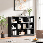 Cozy Castle Black Bookshelf, 3-Tier Open Shelf Bookcase, 10 Cube Storage - Image 5