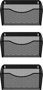 EasyPAG 3 Single Pocket Wall File Organizer, Mesh Hanging File Folder Organizer - Image 2