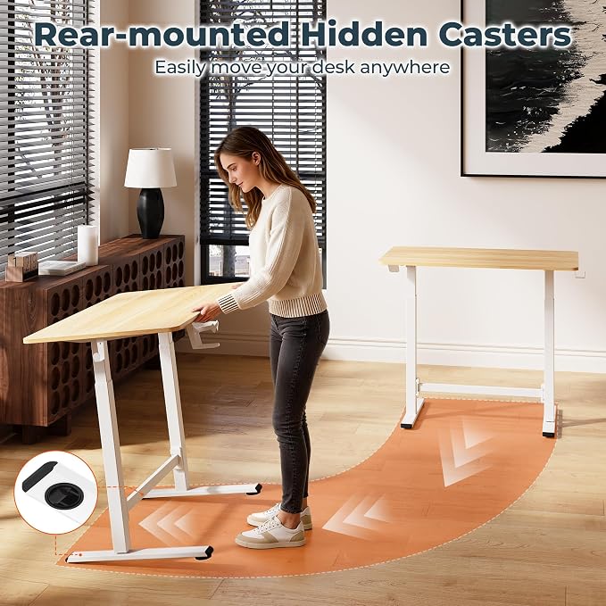 FitStand Small Pneumatic Adjustable Stand Up Desk, Rolling One-Piece Standing - Image 6