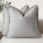 Foindtower Set of 2 Decorative Linen Fringe Throw Pillow Covers Cozy Boho by Foindtower