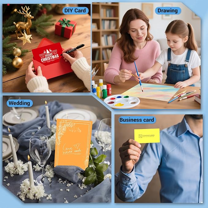 Cardstock 8.5 x 11, 5 Colors Colored Printer Paper 75 lb/200 gsm, 40 Sheets - Image 7