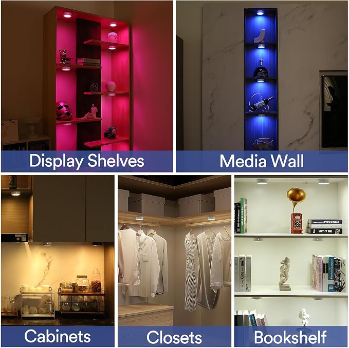 TECOMLIGHT Puck Lights with Remote Control, Battery Powered Wireless LED Under - Image 4