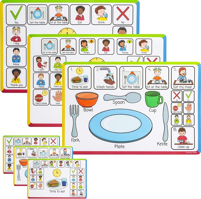 Speech Therapy Placemats for Autism & Non-Verbal Kids – Visual Communication by Unknown