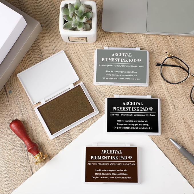 MotiMind 4 Pcs 4 Colors Archival Pigment Waterproof Ink Pad - Image 4