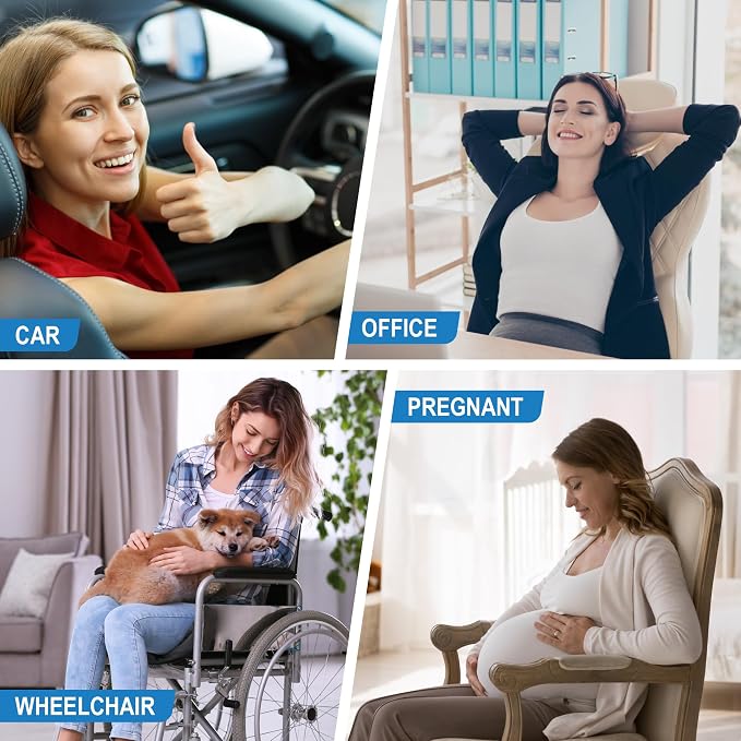 Lofty Aim Memory Foam Lumbar Support Cushion Relieves Lower Back Pain Car Seat - Image 7
