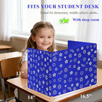 Blue 24-Pack Desk Dividers for Students, Waterproof Plastic Study Carrel Divider - Image 2