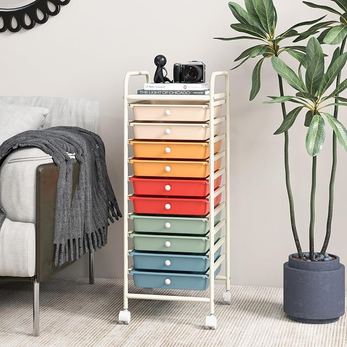 GLACER 10 Drawers Rolling Cart, Storage Cart - Image 8