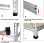 Amazon Basics 5 tier, Medium Duty Storage Shelving Double Post Press Board Shelf - Image 5