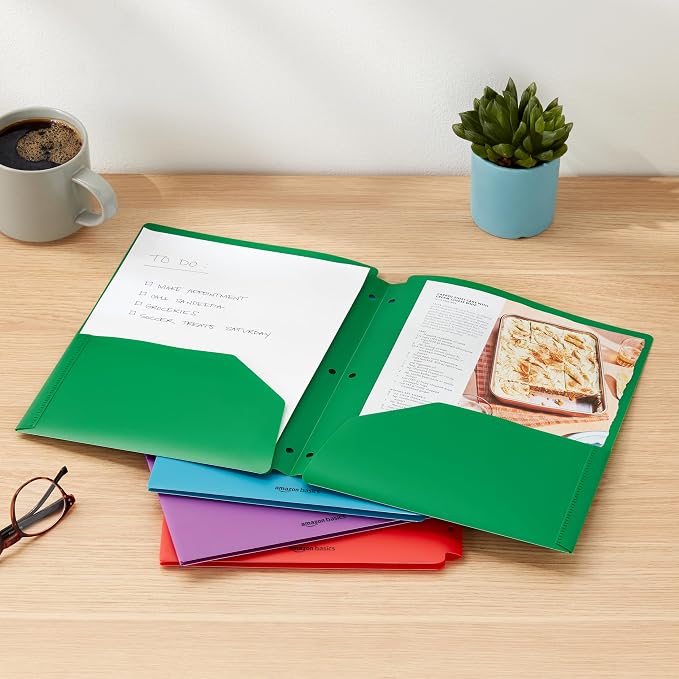 Amazon Basics Plastic 3 Hole Punch Folders - Image 7