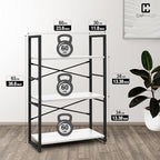 CAPHAUS 3 Tier Small Bookshelf, 24 Inch Width Free Standing Shelf, Bookcase - Image 3