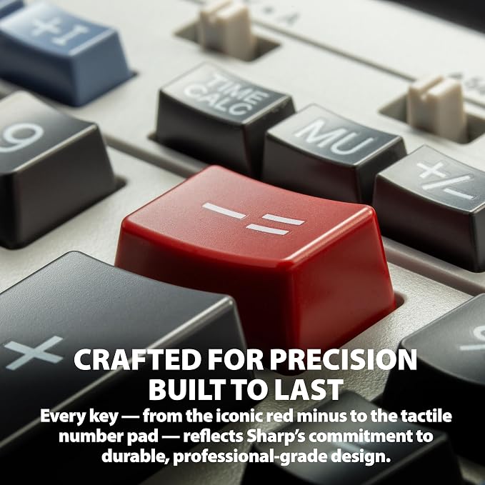 Sharp 12-Digit Print Calculator Desktop Size Adding Machine, Large Easy-to-Read - Image 5