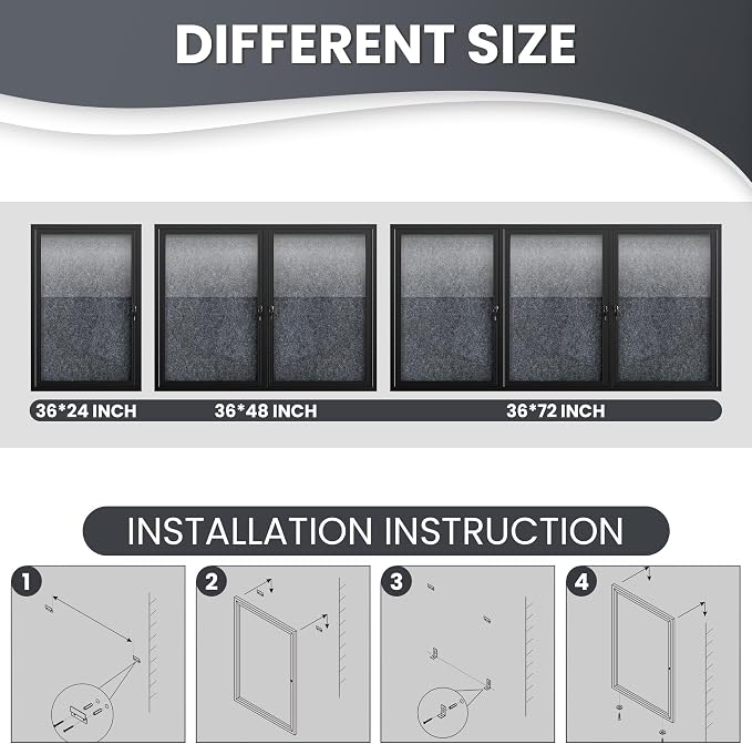 36"x24" Lockable Enclosed Bulletin Board, Outdoor Flet Weather-Resistant - Image 3