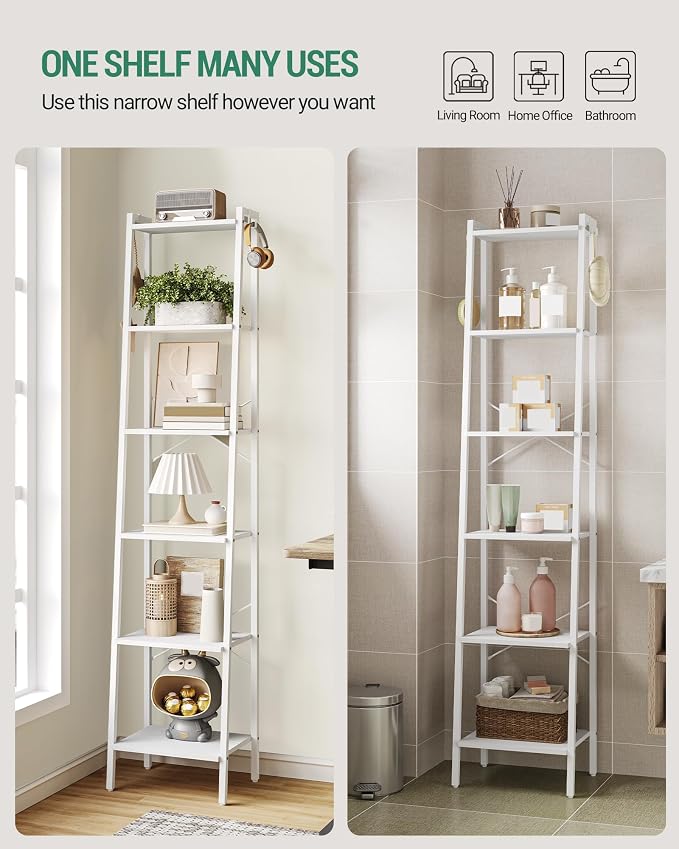 Hzuaneri Ladder Shelf, Bookshelf Bookcase, Freestanding Corner Storage Shelve - Image 4
