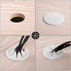 HYCC 2 Pack 2-3/8 Inch Flexible Desk Grommet, Organize Wires and Cables on - Image 5