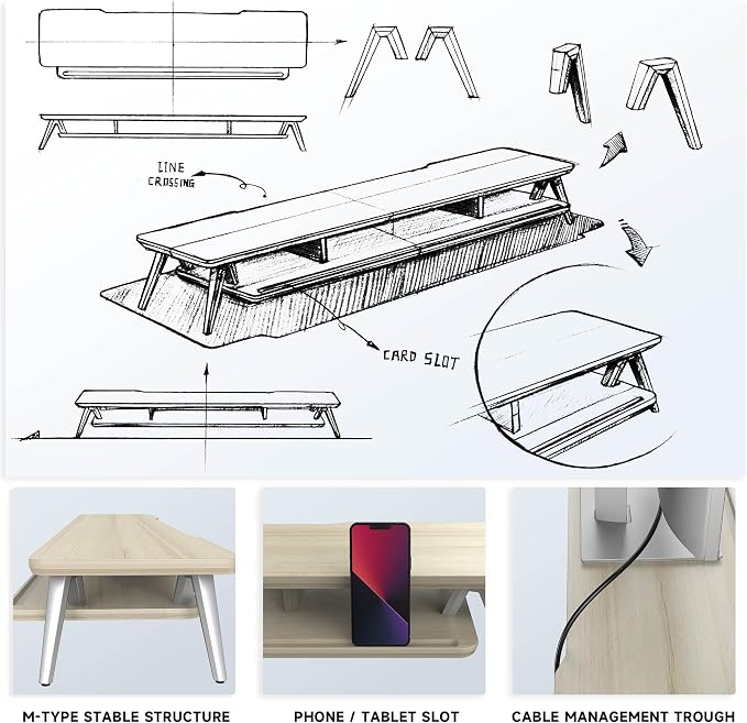 Fenge Dual Monitor Stand, Monitor Stands Riser - Image 5
