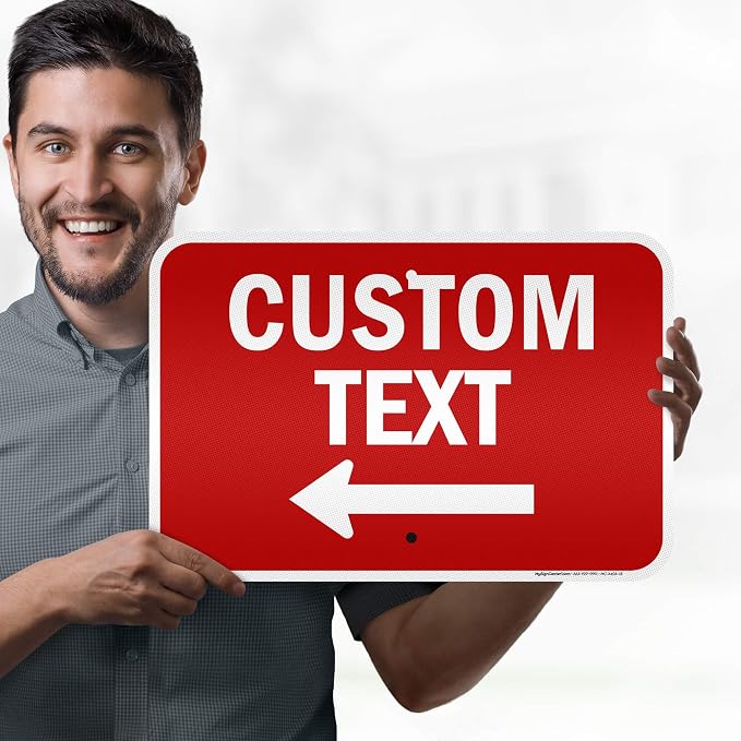 Custom Arrow, Custom Directional Sign, Left Arrow, 12x18 Inches, 3M EGP - Image 2