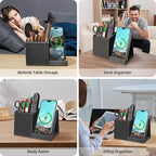 TopMade Wireless Charger with Pen Pencil Holder, Leather Mltifunctional Desk - Image 5